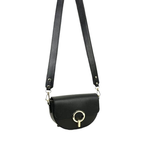 Bolso Bandolera de Piel Italiana con Solapa de Giro y Gran Calidad para Mujer