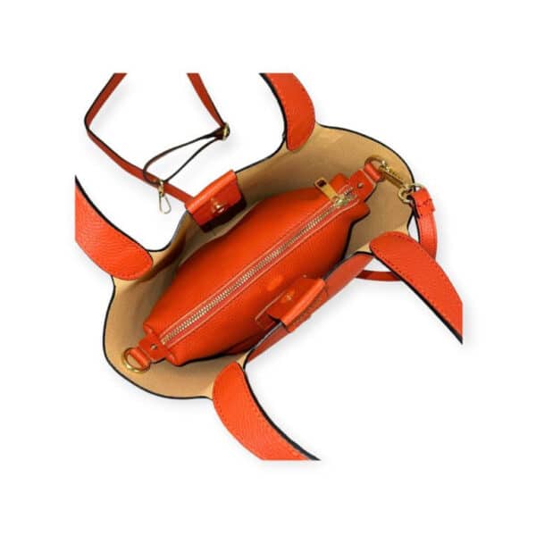 Bolso Bucket de Piel Italiana con 2 Asas Cortas y Bolsito Extra para Mujer