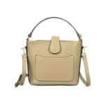 Bolso de Mano Piel Italiana con Compartimento Frontal y Asa Corta para Mujer