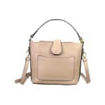 Bolso de Mano Piel Italiana con Compartimento Frontal y Asa Corta para Mujer