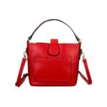 Bolso de Mano Piel Italiana con Compartimento Frontal y Asa Corta para Mujer