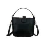 Bolso de Mano Piel Italiana con Compartimento Frontal y Asa Corta para Mujer