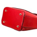 Bolso de Mano Piel Italiana con Compartimento Frontal y Asa Corta para Mujer