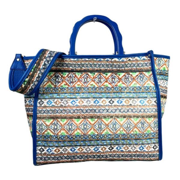 Amplio Bolso Sintético tipo Tote de Mujer con Neceser Interior y Asas Cortas