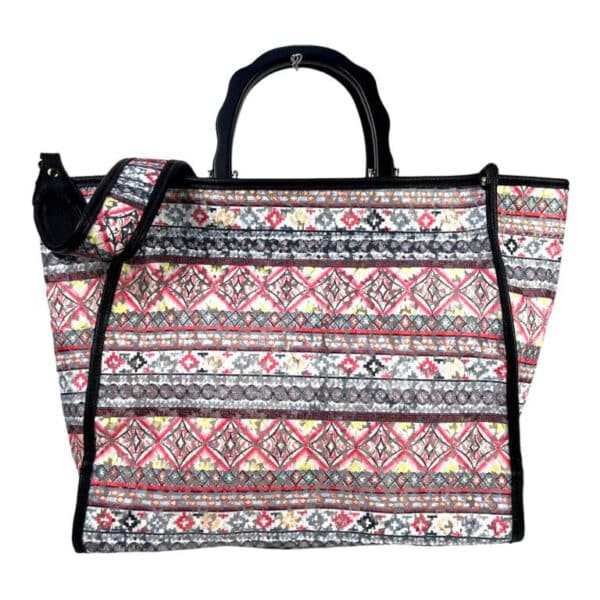 Amplio Bolso Sintético tipo Tote de Mujer con Neceser Interior y Asas Cortas