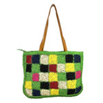 Amplio Bolso de Papel para Verano Multicolor con Asas Largas de Mujer