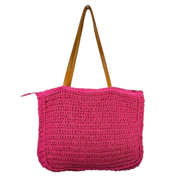 Amplio Bolso de Papel para Verano Multicolor con Asas Largas de Mujer