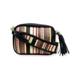 Bolso Bandolera Sintética Multicolor de Mujer con Pompón Decorativo
