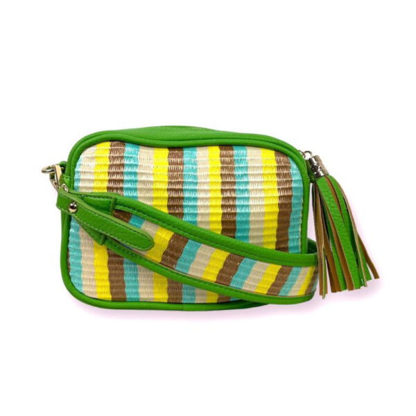 Bolso Bandolera Sintética Multicolor de Mujer con Pompón Decorativo