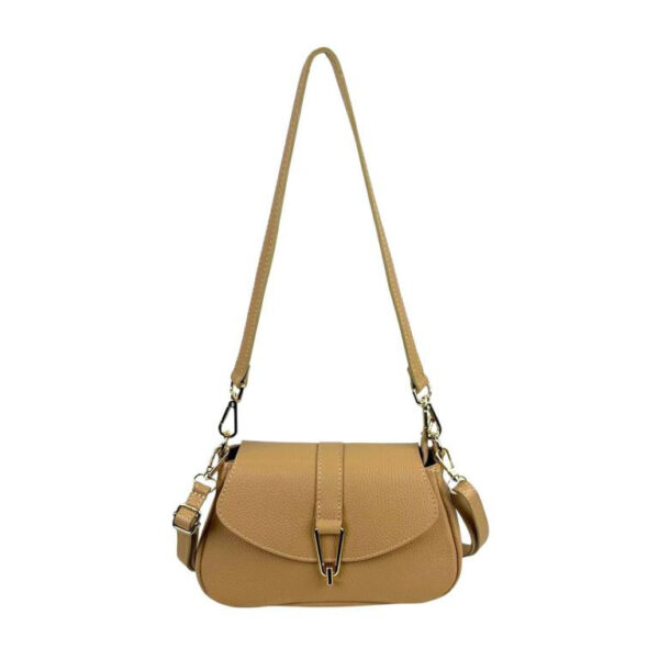 Bolso Bandolera de Piel Italiana con Asa Extraíble y Cierre de Cremallera Mujer