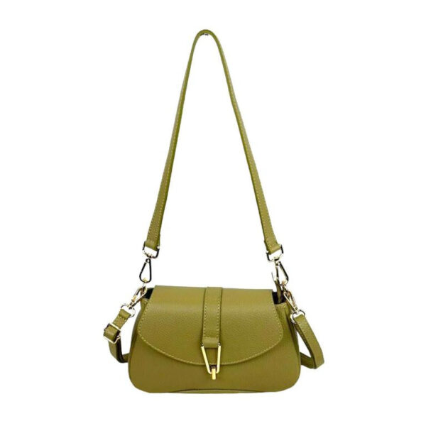 Bolso Bandolera de Piel Italiana con Asa Extraíble y Cierre de Cremallera Mujer