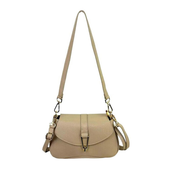 Bolso Bandolera de Piel Italiana con Asa Extraíble y Cierre de Cremallera Mujer
