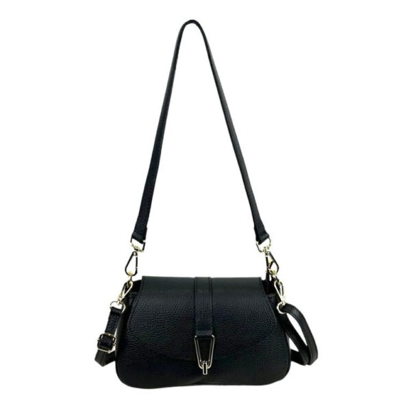 Bolso Bandolera de Piel Italiana con Asa Extraíble y Cierre de Cremallera Mujer