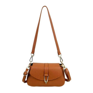 Bolso Bandolera de Piel Italiana con Asa Extraíble y Cierre de Cremallera Mujer
