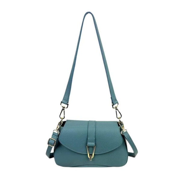 Bolso Bandolera de Piel Italiana con Asa Extraíble y Cierre de Cremallera Mujer