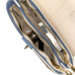 Bolso de Mano en Piel Italiana con 2 Bolsillos de Cremallera para Mujer