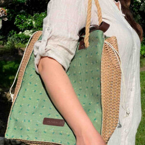 Bolso Shopper Rafia con Saquito Interior y Gran Capacidad para Mujer