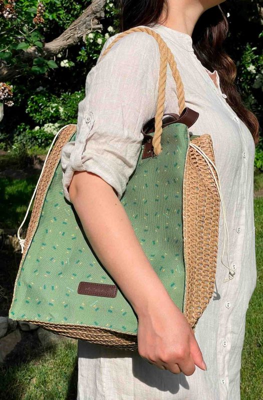 Bolso Shopper Rafia con Saquito Interior y Gran Capacidad para Mujer