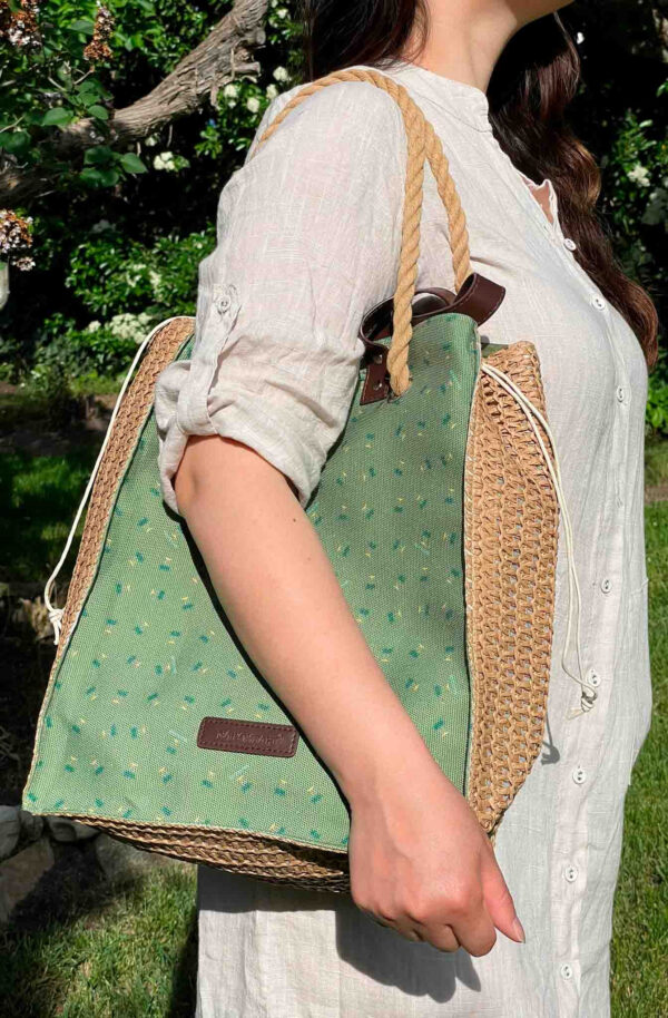 Bolso Shopper Rafia con Saquito Interior y Gran Capacidad para Mujer