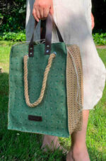 Bolso Shopper Rafia con Saquito Interior y Gran Capacidad para Mujer