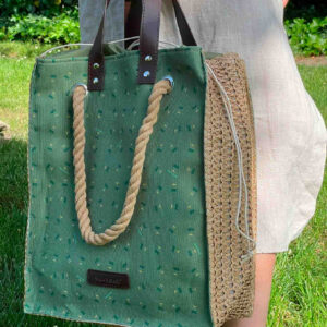 Bolso Shopper Rafia con Saquito Interior y Gran Capacidad para Mujer