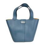 Bolso Bucket de Piel Italiana con 2 Asas Cortas y Bolsito Extra para Mujer - Imagen 3