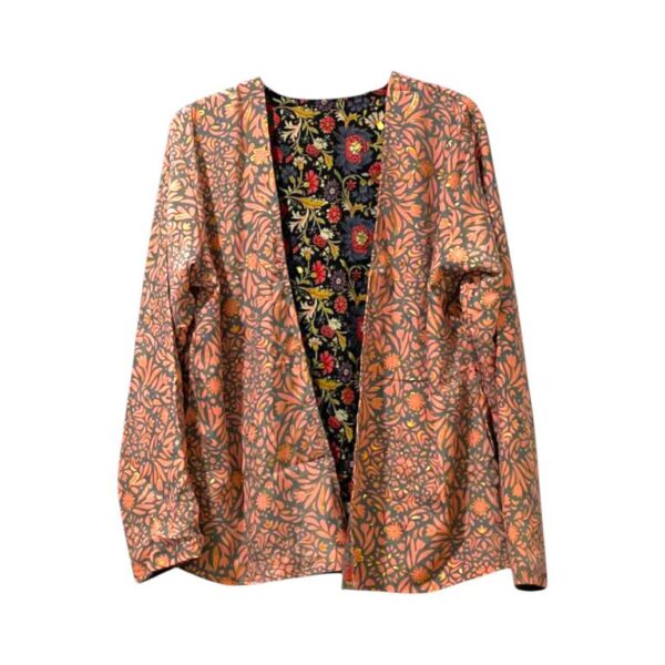 Kimono Reversible Corto de Seda para Mujer con Diseño Exclusivo y Talla Única - Imagen 2