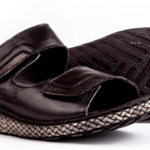 Sandalias de Piel para Pies Sensibles con Plantilla Acolchada y Tiras de Velcro