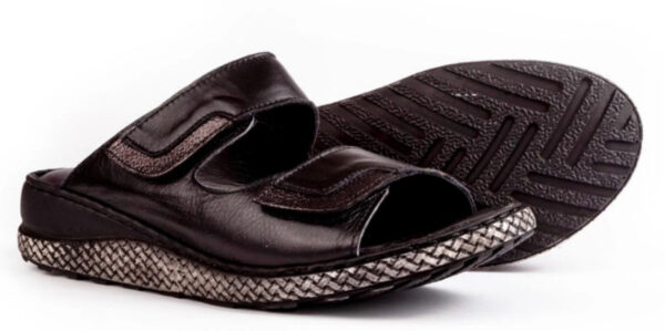 Sandalias de Piel para Pies Sensibles con Plantilla Acolchada y Tiras de Velcro