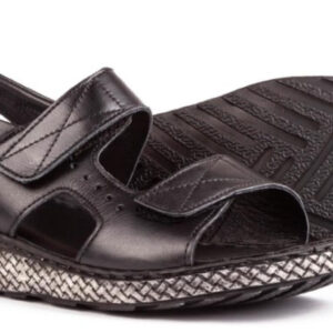 Sandalias de Piel con Plantilla Acolchada, Tiras de Velcro y Suela Flexible