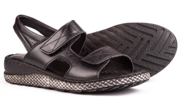 Sandalias de Piel con Plantilla Acolchada, Tiras de Velcro y Suela Flexible