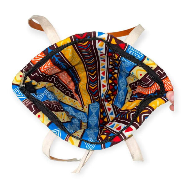 Capazo Artesanal Africano con Asas Largas de Piel DIY y Cremallera para Mujer