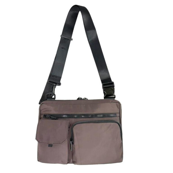 Bolso Bandolera Nylon para Mujer con 3 Bolsillos Frontales y Tira Ajustable