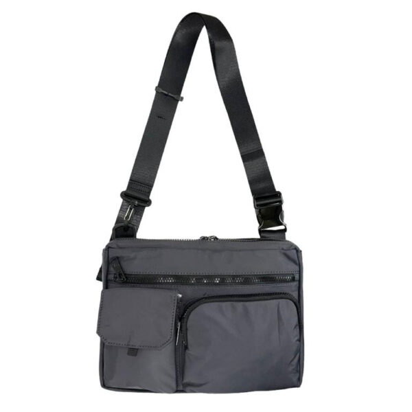 Bolso Bandolera Nylon para Mujer con 3 Bolsillos Frontales y Tira Ajustable