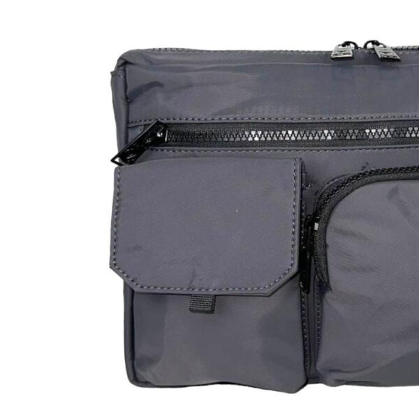 Bolso Bandolera Nylon para Mujer con 3 Bolsillos Frontales y Tira Ajustable