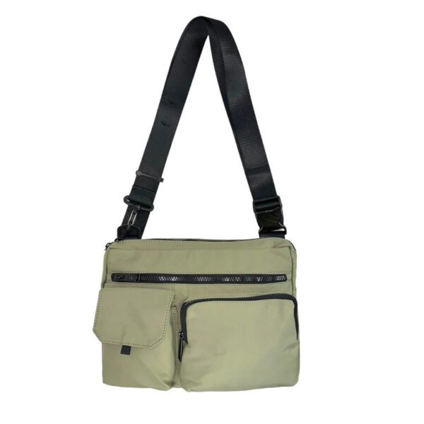 Bolso Bandolera Nylon para Mujer con 3 Bolsillos Frontales y Tira Ajustable