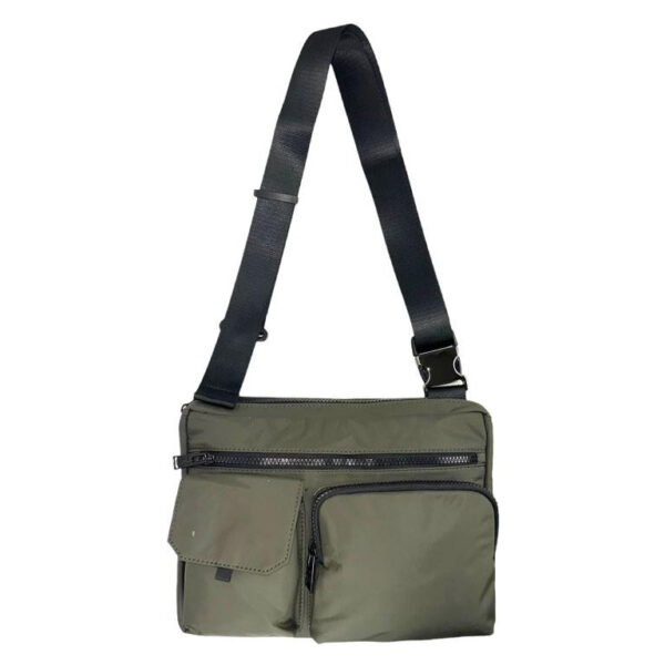 Bolso Bandolera Nylon para Mujer con 3 Bolsillos Frontales y Tira Ajustable