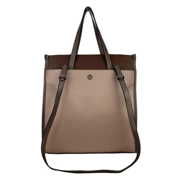 Amplio Bolso Sintético de Mano con Asas Largas y 3 Compartimentos de Mujer