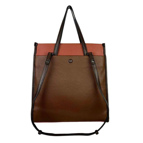 Amplio Bolso Sintético de Mano con Asas Largas y 3 Compartimentos de Mujer