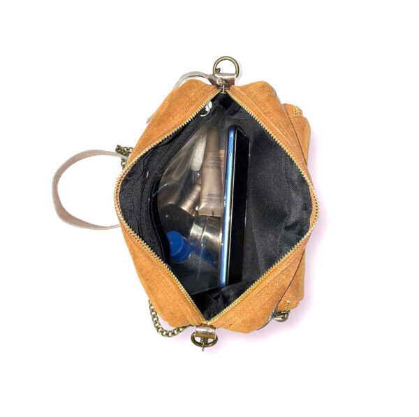 Bolso Bandolera de Piel con Diseño Animal Print y Cremallera para Mujer