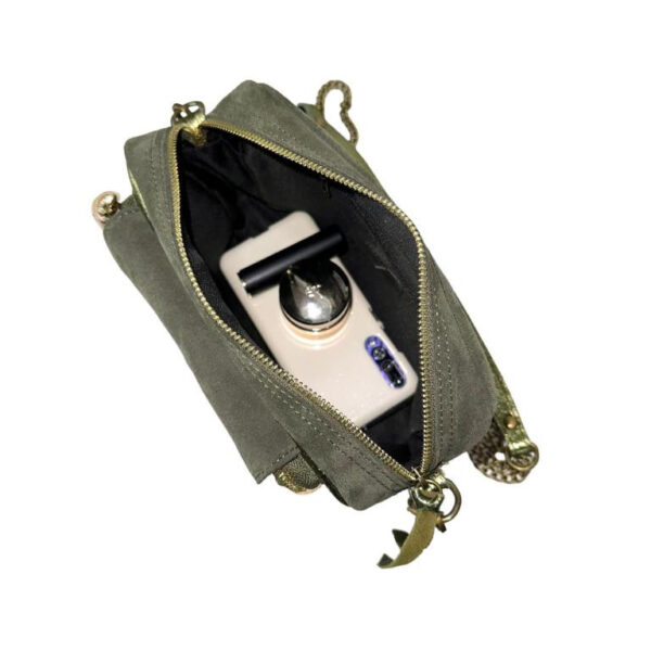 Bolso Bandolera de Piel con Diseño Animal Print y Cremallera para Mujer