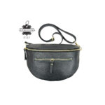 Amplia Riñonera de Piel Italiana para Mujer con Bolsillo Frontal y Cremallera - Imagen 6