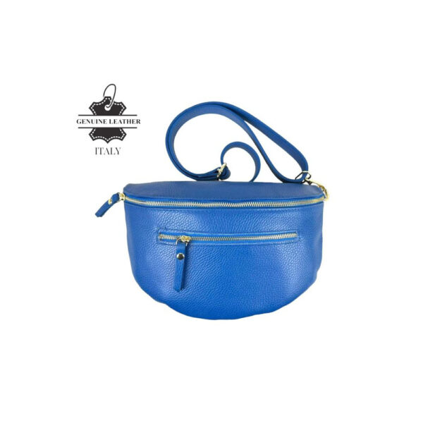 Amplia Riñonera de Piel Italiana para Mujer con Bolsillo Frontal y Cremallera - Imagen 10