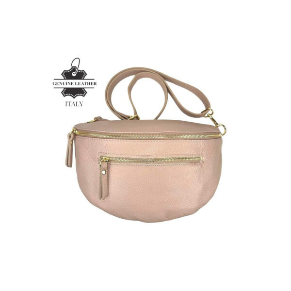 Amplia Riñonera de Piel Italiana para Mujer con Bolsillo Frontal y Cremallera - Imagen 12