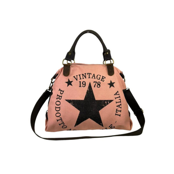 Amplio Bolso de Lona con Asas Cortas de Piel y Tira Bandolera para Mujer - Imagen 18