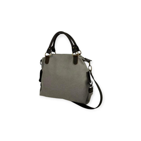 Amplio Bolso de Lona con Asas Cortas de Piel y Tira Bandolera para Mujer - Imagen 17