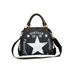 Amplio Bolso de Lona con Asas Cortas de Piel y Tira Bandolera para Mujer - Imagen 5