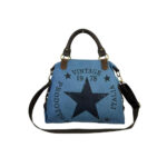 Amplio Bolso de Lona con Asas Cortas de Piel y Tira Bandolera para Mujer - Imagen 3