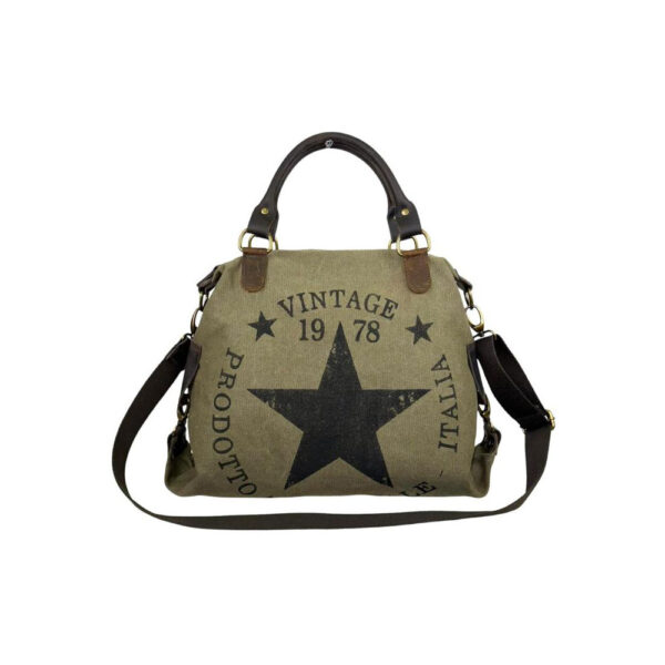 Amplio Bolso de Lona con Asas Cortas de Piel y Tira Bandolera para Mujer - Imagen 21