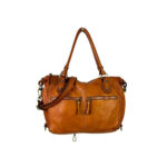 Amplio Bolso Vintage Mujer de Piel Lavado con Bolsillos Frontales - Imagen 3